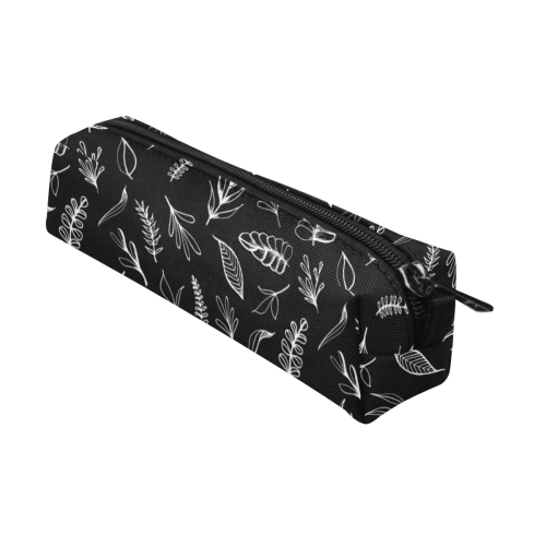 BLACK DANCING LEAVES Pencil Pouch/Small (Model 1681)