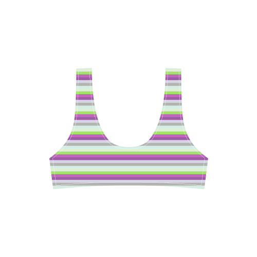 Fun Stripes 4 Sport Top & High-Waisted Bikini Swimsuit (Model S07)