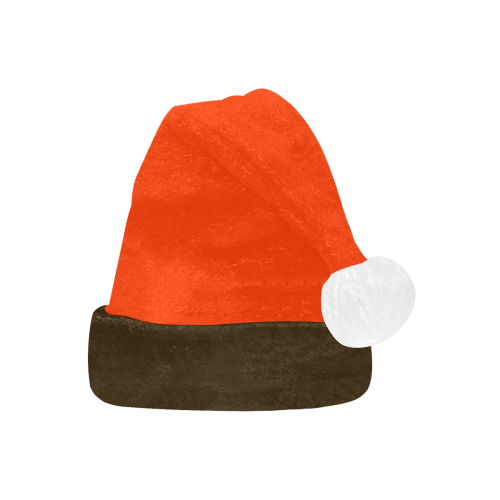 Team Colors Orange Coquelicot and Brown Santa Hat