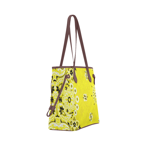 Grunge Yellow Bandana version 2 Clover Canvas Tote Bag (Model 1661)