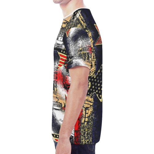American Town with Stars Design By Me by Doris Clay-Kersey New All Over Print T-shirt for Men (Model T45)