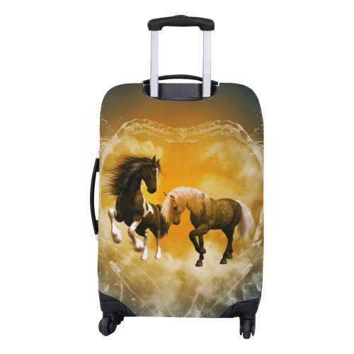 Horses with heart made of water Luggage Cover/Medium 22"-25"