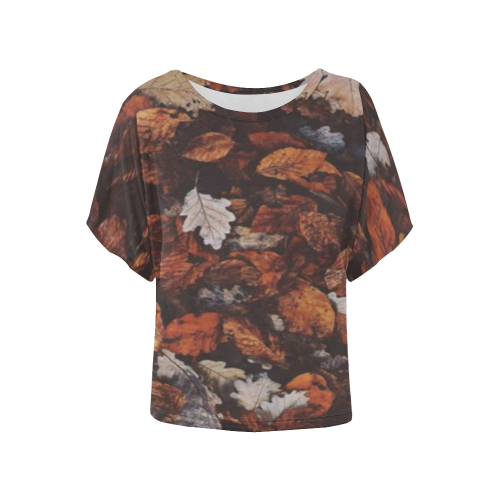 Fall season Women's Batwing-Sleeved Blouse T shirt (Model T44)