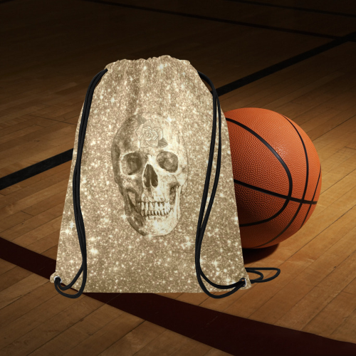 Modern sparkling Skull  by JamColors Large Drawstring Bag Model 1604 (Twin Sides)  16.5"(W) * 19.3"(H)