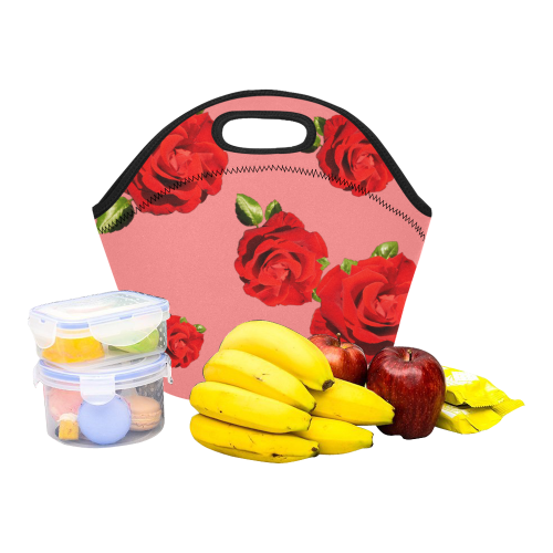 Fairlings Delight's Floral Luxury Collection- Red Rose Neoprene Lunch Bag/Small 53086b9 Neoprene Lunch Bag/Small (Model 1669)