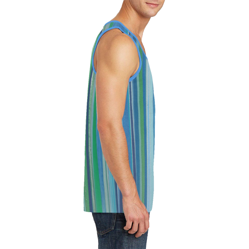painted stripe Men's All Over Print Tank Top (Model T57)