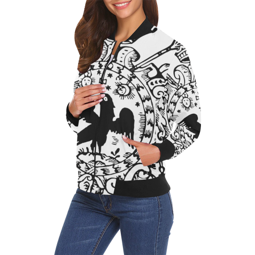 Coat of arms of Wallachia All Over Print Bomber Jacket for Women (Model H19)