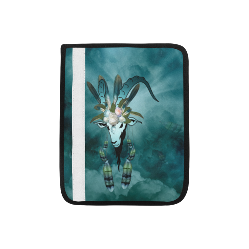 The billy goat with feathers and flowers Car Seat Belt Cover 7''x8.5''