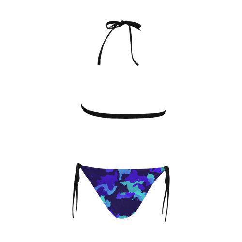 new modern camouflage D by JamColors Buckle Front Halter Bikini Swimsuit (Model S08)