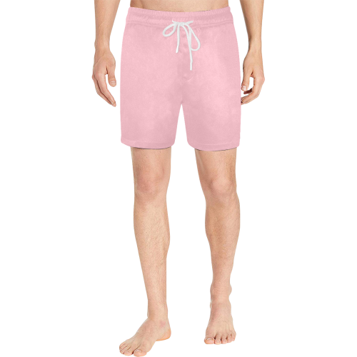 color pink Men's Mid-Length Swim Shorts (Model L39)