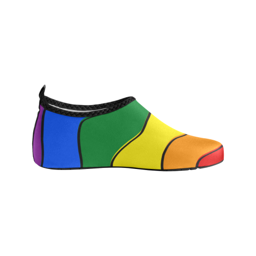 Gay Pride - Rainbow Flag Waves Stripes 1 Men's Slip-On Water Shoes (Model 056)