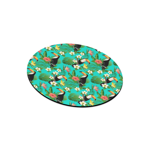 Tropical Summer Toucan Pattern Round Mousepad