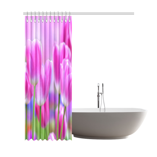 Pink Tulips Shower Curtain 72"x84"