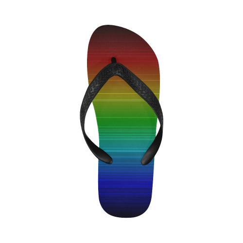 Dark Rainbow Stripes Flip Flops for Men/Women (Model 040)
