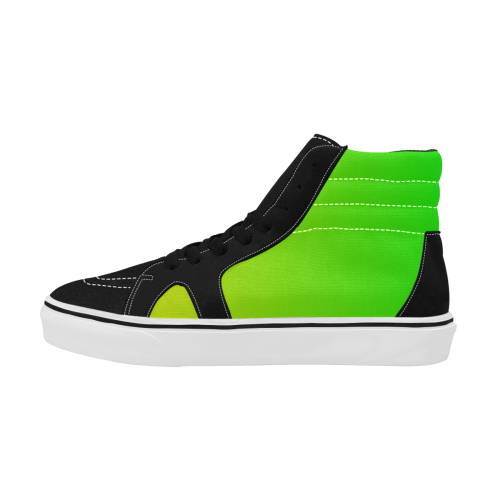 Yellow-Green Ombre Women's High Top Skateboarding Shoes (Model E001-1)