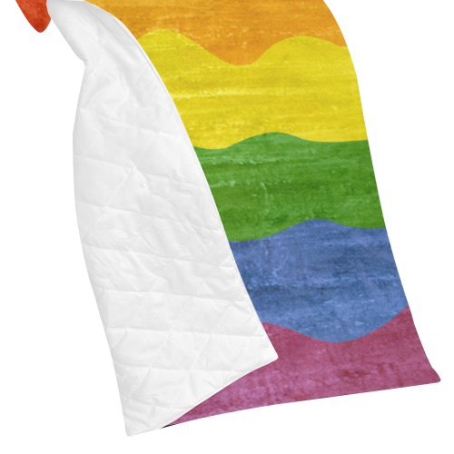 Gay Pride - Rainbow Flag Waves Stripes 3 Quilt 70"x80"
