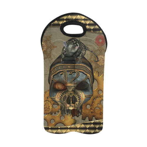 Awesome steampunk skull 2-Bottle Neoprene Wine Bag