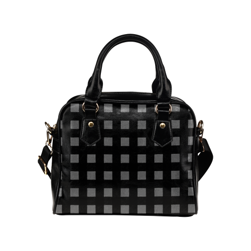 Black Gray Mod Blocks Shoulder Handbag (Model 1634)