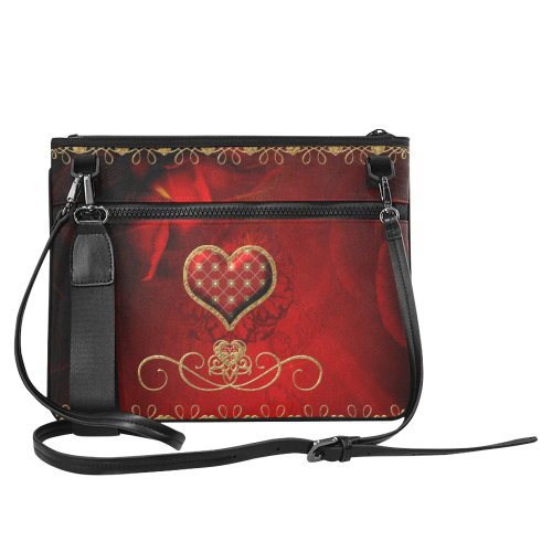 Wonderful decorative heart Slim Clutch Bag (Model 1668)