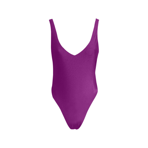 Purple Sexy Low Back One-Piece Swimsuit (Model S09)