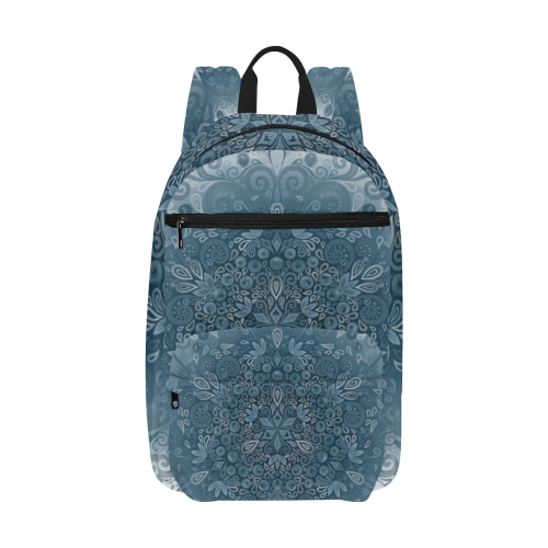 Blueberry Field - blue and white Large Capacity Travel Backpack (Model 1691)