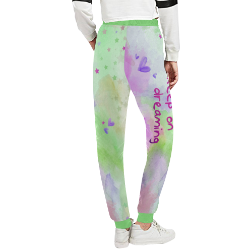 KEEP ON DREAMING - lilac and green Unisex All Over Print Sweatpants (Model L11)