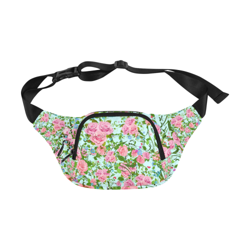 Pink Flower Fanny Pack/Small (Model 1677)