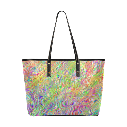 Abstract Art - Wamble Bomb 1 Chic Leather Tote Bag (Model 1709)