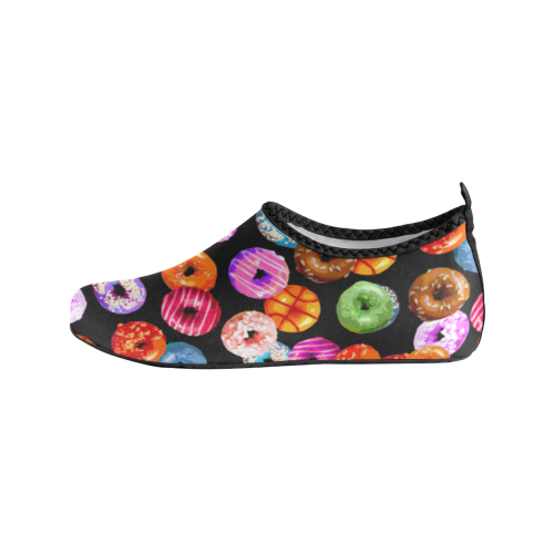 Colorful Yummy DONUTS pattern Men's Slip-On Water Shoes (Model 056)
