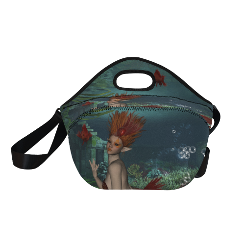 Beautiful mermaid and fantasy fish Neoprene Lunch Bag/Large (Model 1669)