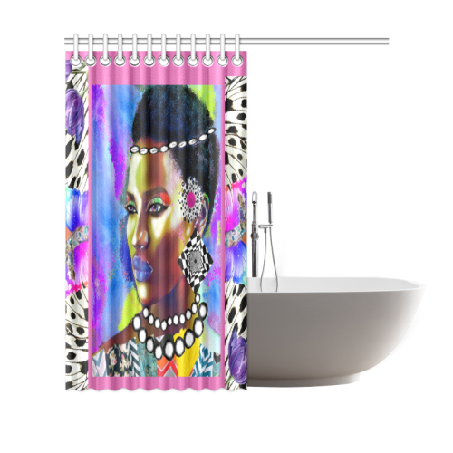 DIVERSE strong pink Shower Curtain 69"x70"
