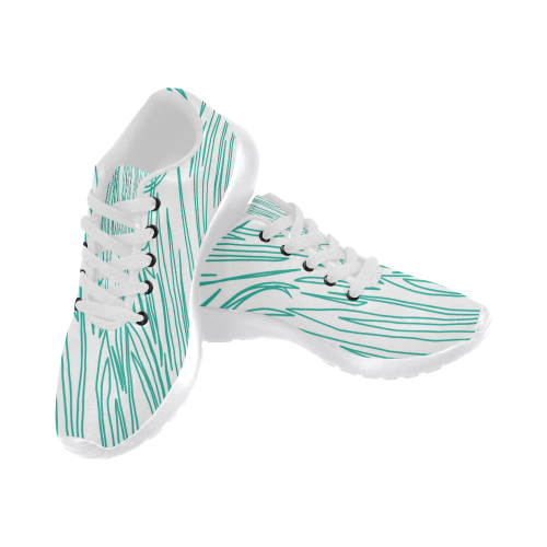 Design shoes - blue lines on white Women’s Running Shoes (Model 020)