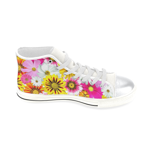 Spring Time Flowers 1 High Top Canvas Women's Shoes/Large Size (Model 017)