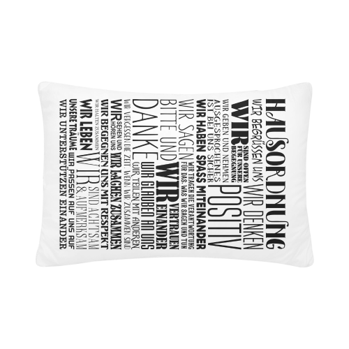 German House Rules - POSITIVE HAUSORDNUNG 1 Custom Pillow Case 20"x 30" (One Side) (Set of 2)