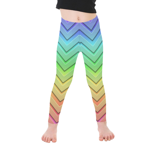 Rainbow Chevrons Kid's Ankle Length Leggings (Model L06)