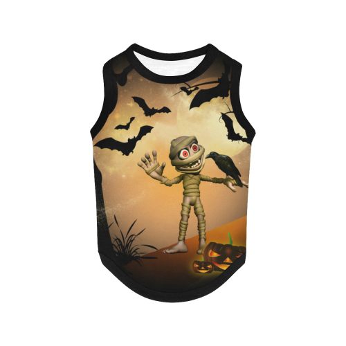 Funny mummy with crow All Over Print Pet Tank Top