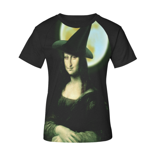 Mona Lisa Halloween Women's Raglan T-Shirt/Front Printing (Model T62)