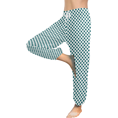 Shaded Spruce Polka Dots Women's All Over Print Harem Pants (Model L18)