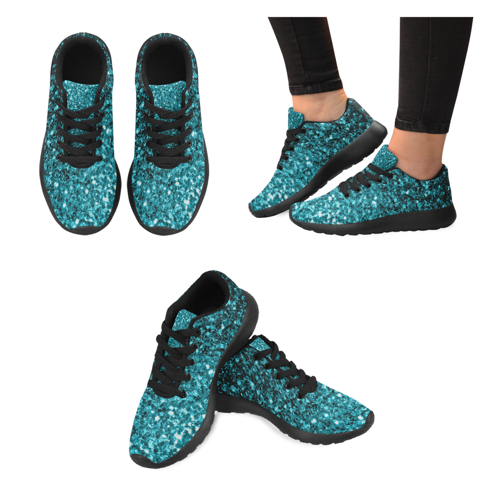 blue shiny shoes