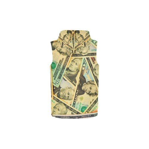 US DOLLARS All Over Print Sleeveless Zip Up Hoodie for Kid (Model H16)