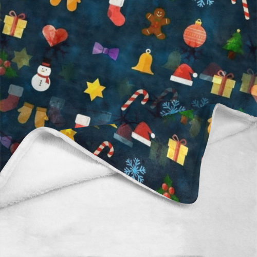 Oh Santa Pattern by K.Merske Ultra-Soft Micro Fleece Blanket 60"x80"