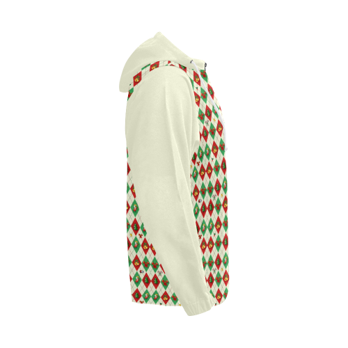 Christmas Argyle Pattern (Vest Style) All Over Print Full Zip Hoodie for Men (Model H14)