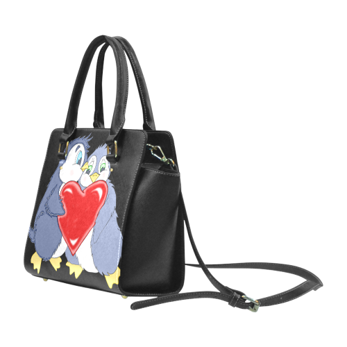 Penguin Love Black Classic Shoulder Handbag (Model 1653)