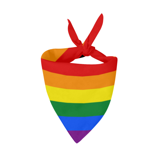 Gay Pride Rainbow Flag Stripes Pet Dog Bandana/Large Size