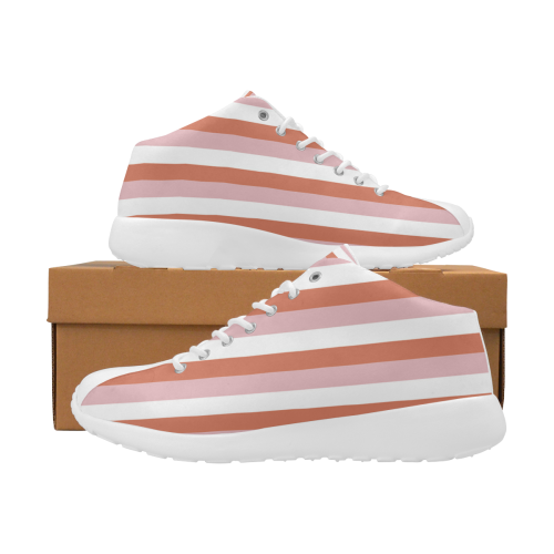 Coral Stripes Women's Basketball Training Shoes (Model 47502)