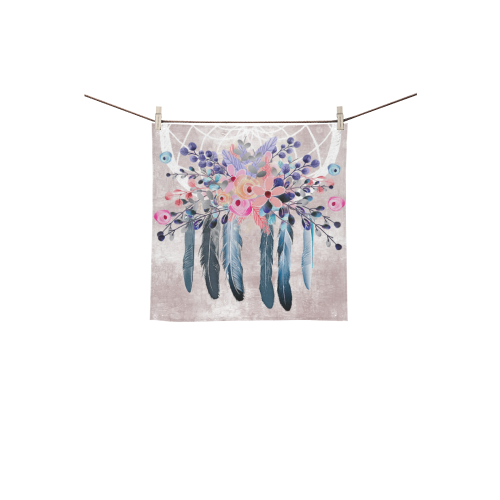 pink dreamcatcher floral Square Towel 13“x13”
