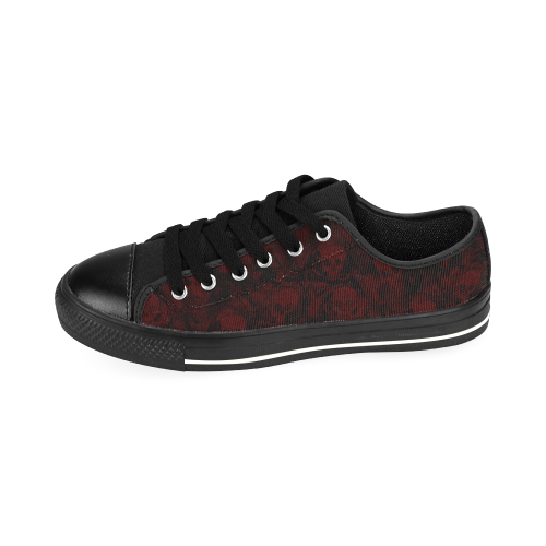 hauted skulls red Men's Classic Canvas Shoes/Large Size (Model 018)