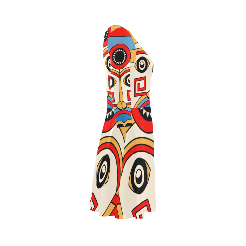 Aztec Religion Tribal 3/4 Sleeve Sundress (D23)
