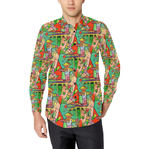 Stop and Go by Artdream Men's All Over Print Casual Dress Shirt (Model T61)