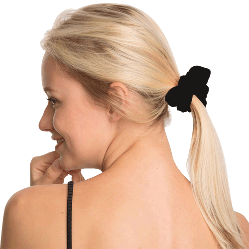 color black All Over Print Hair Scrunchie